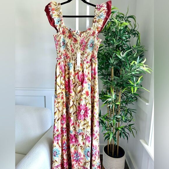 House of Harlow 1960 cotton printed tiered ruffle dress - Picture 6 of 9